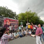 JNU VC के ख़िलाफ ABVP का अनिश्चितकालीन धरना शुरू